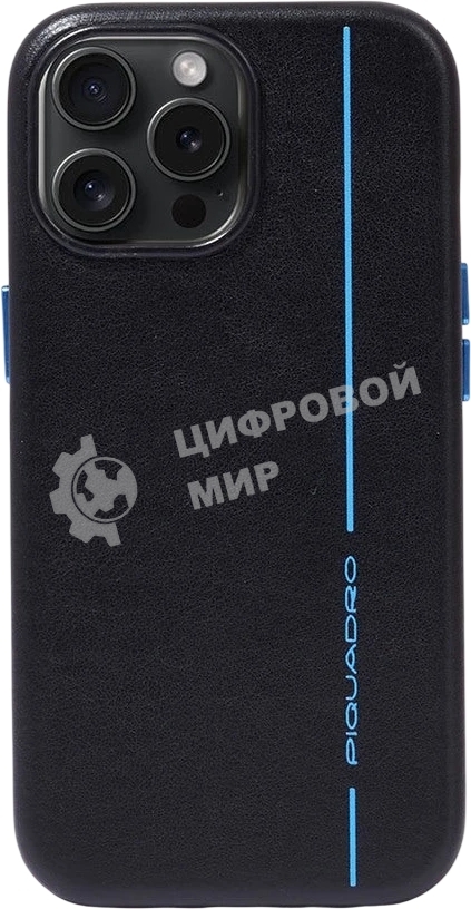 Чехол Piquadro для Apple iPhone 15 Pro Blue Square черный (AC6438B2/N)