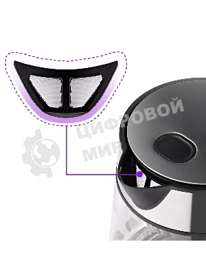 Чайник электрический Kitfort KT-6118 1.7л. 2200Вт прозрачный/серебристый (корпус: стекло)