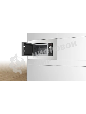Встраиваемая микроволновая печь Bosch BFL623MS3 нержавеющая сталь, 20 л, 800 Вт, переключатели - поворотный механизм/сенсор