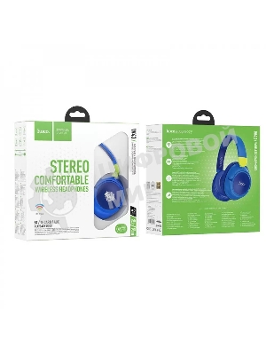 Беспроводные/проводные наушники Hoco W43 Blue синий, накладные, Bluetooth + проводной, складная конструкция, до 25 ч.