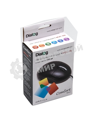 Мышь проводная Dialog Comfort MOC-10U черный, 1200 dpi, USB, кнопки - 3