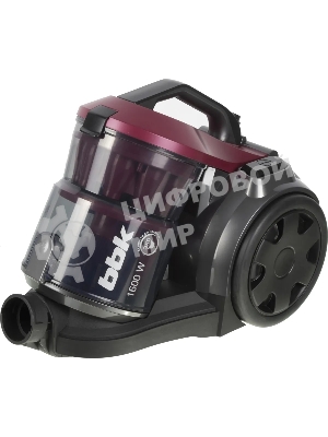 Пылесос BBK BV 1502 черный/темная вишня, 300/1600 Вт, уборка сухая, пылесборник контейнер 2 л