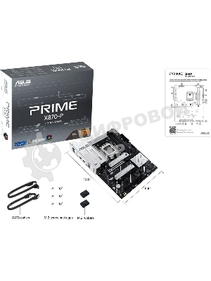 Материнская плата ASUS PRIME X870-P, AM5, AMD X870, 4xDDR5, 2xSATA, 4xM.2, 1xPCI-E 5.0 x16, 1xPCI-E 4.0 x16, 1xPCI-E x1, 1xHDMI, 2xUSB Type-C, 1x2.5Gb LAN, 4xUSB-A 3.2 Gen 1, 1xUSB 3.2 Gen 2, 3x3.5 мм, 7.1, ATX