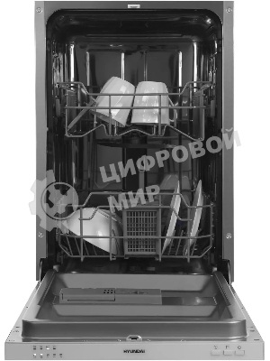 Встраиваемая посудомоечная машина Hyundai HBD 440P, белый, 44.8 см, 9 компл., 49 дБ, класс A++