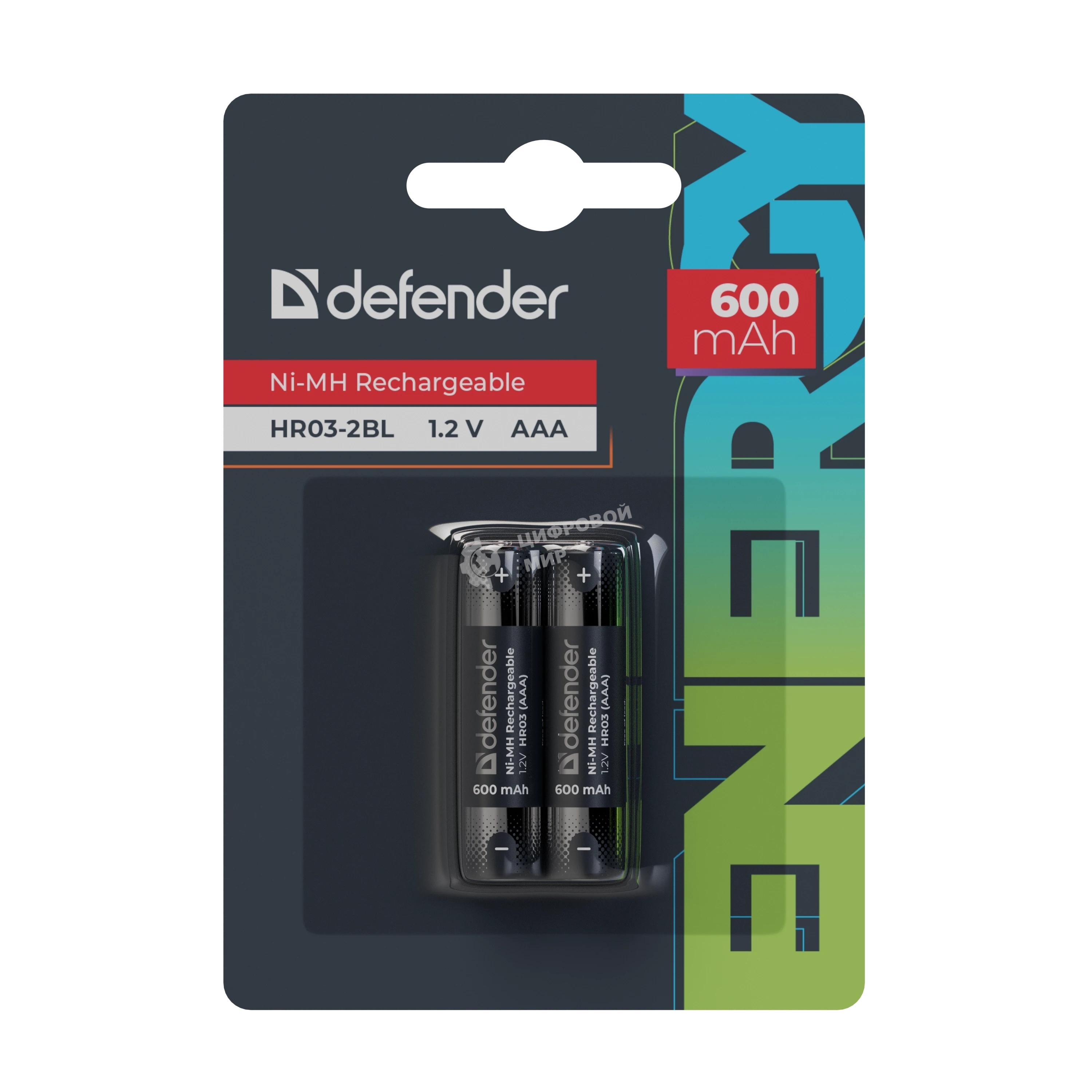 Аккумуляторная батарея Defender HR03-2BL 600 mAh ААА, Ni-MH, блистер, 2 шт.
