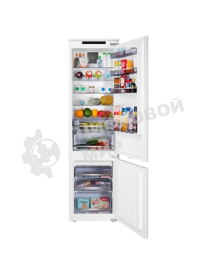Встраиваемый холодильник Maunfeld MBF193NFFWGR Inverter белый двухкамерный 225/57 л морозилка снизу, NoFrost