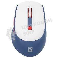 Мышь беспроводная Defender Belsa MB-249 белый/синий, 3200 dpi, радиоканал, Bluetooth, USB, кнопки - 6