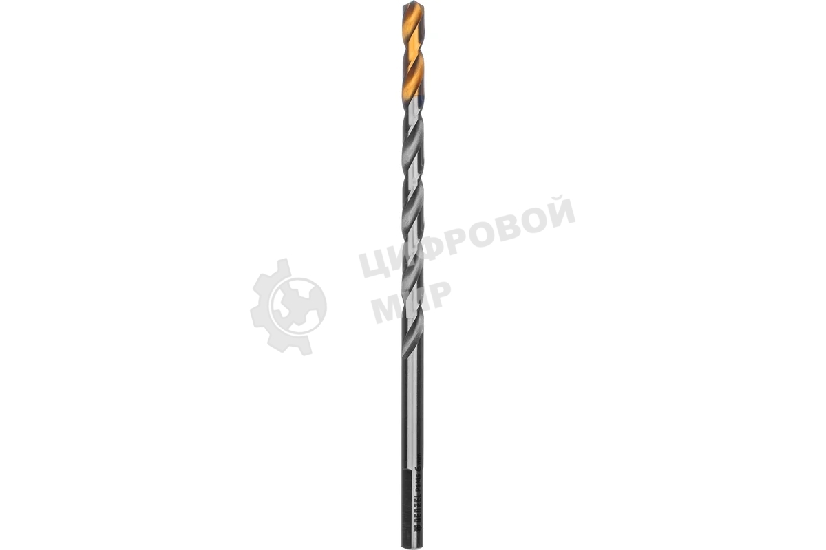 Сверло спиральное по металлу Denzel 6 х 139 мм, Р6М5, Golden Tip, удлиненное