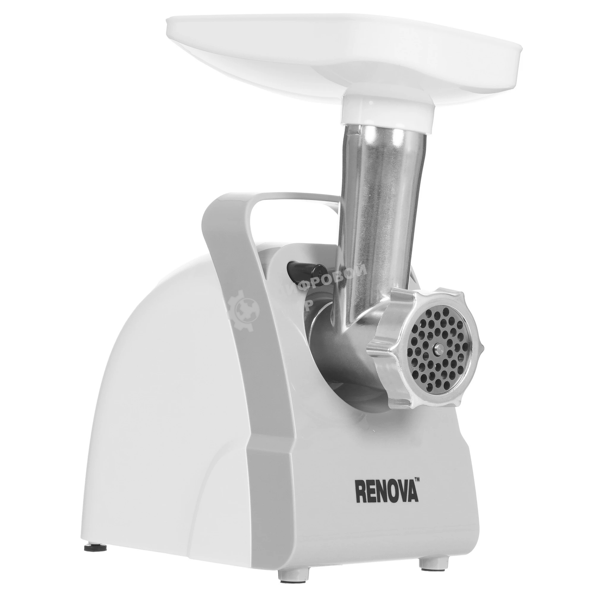 Мясорубка электрическая Renova MG170-R1WC белый, 1700 Вт, 2.0 кг/мин, реверс, защита от перегрузки, насадки - 4