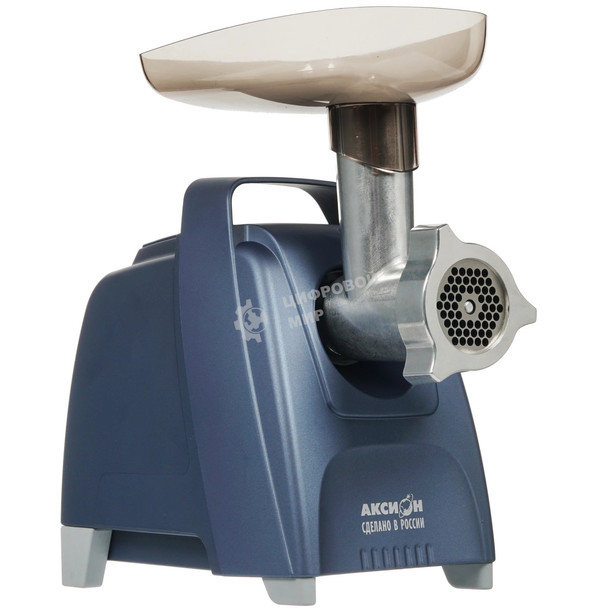 Мясорубка электрическая Аксион М62.01 синий, 2000 Вт, 4.0 кг/мин, реверс, защита от перегрузки, насадки - 4