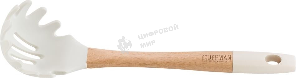 Ложка для спагетти GUFFMAN M04-023-W с ручкой из бамбука, белый