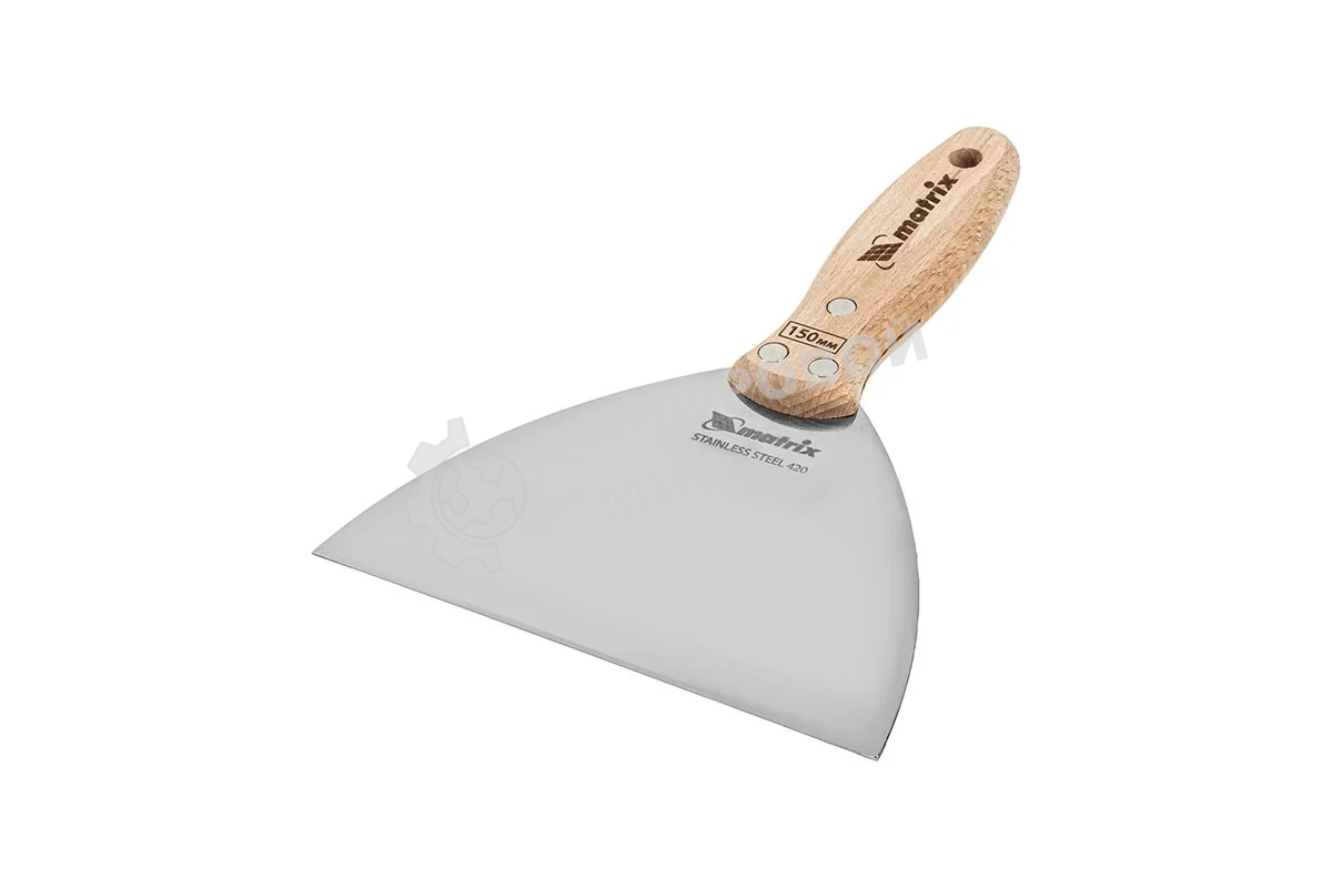 Шпательная лопатка из нержавеющей стали Matrix, 150 мм, буковая рукоятка, EFP