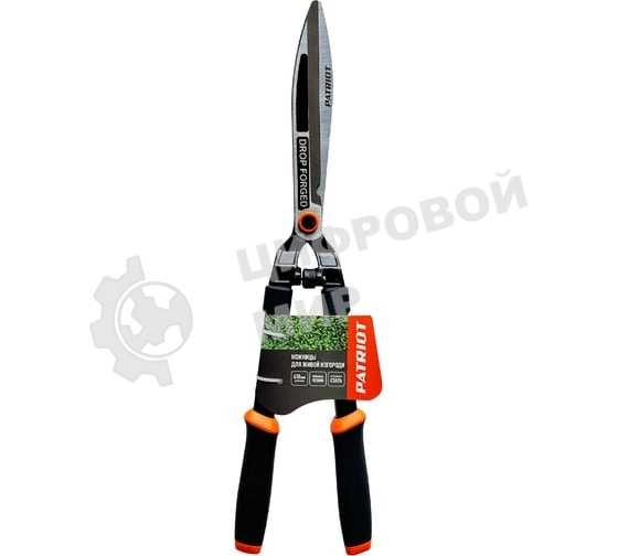 Ножницы для живой изгороди Patriot CSF 610, прямые кованые лезвия, PP+TPR рукоятки, регул-ка прижима, 610 мм