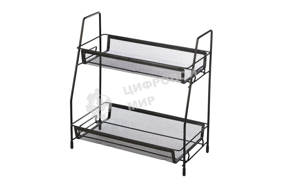 Этажерка настольная двухуровневая Mallony L’ordine Nero, 31,5*17*33 см