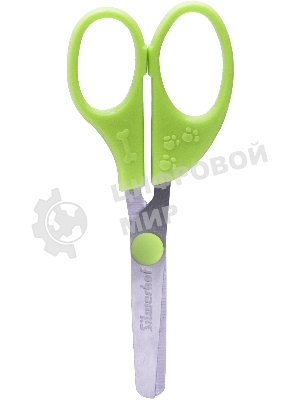 Ножницы для левшей Silwerhof детские 130мм ручки пластиковые асимметричные нержавеющая сталь зеленый