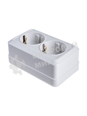 Розетка 2-м BOLLETO с заземл. накл. 7128 белый ASD/IN HOME 4680005959839