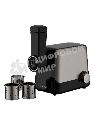 Мясорубка электрическая GARLYN MG-1500 серый/черный, 2000 Вт, 2.5 кг/мин, реверс, защита от перегрузки, насадки - 9