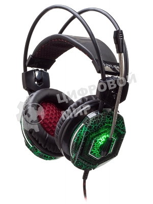 Гарнитура Oklick HS-L500G зелёный/чёрный, проводная, USB/3.5 мм