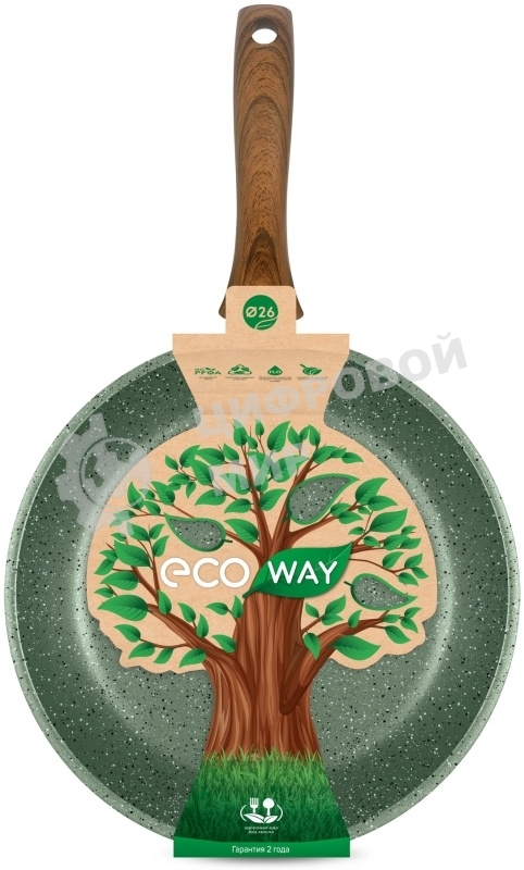 Сковорода НМП ECO WAY EW126, 26 см, зеленый