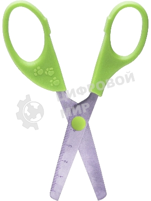 Ножницы для левшей Silwerhof детские 130мм ручки пластиковые асимметричные нержавеющая сталь зеленый