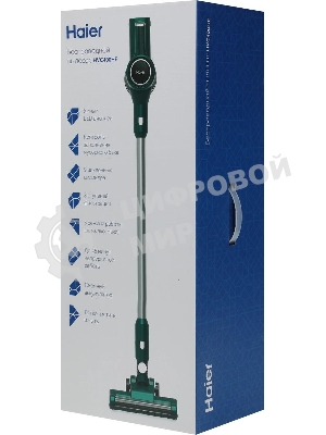 Пылесос вертикальный Haier HVC400HE зеленый, питание от аккумулятора, 400 Вт, уборка сухая, пылесборник 0.8 л