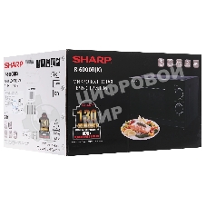 Микроволновая печь Sharp R-6000RK черный, 20 л, 800 Вт, переключатели - поворотный механизм
