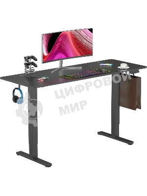 Стол компьютерный Cactus CS-EDL-BBK черный, столешница ДСП, каркас черный