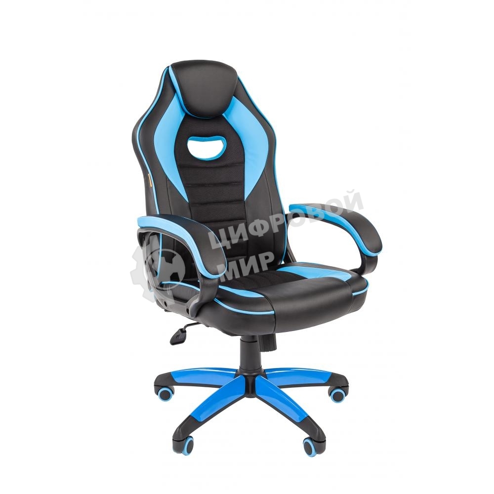 Кресло Chairman game 16 черный, экокожа, 120 кг, механизм качания