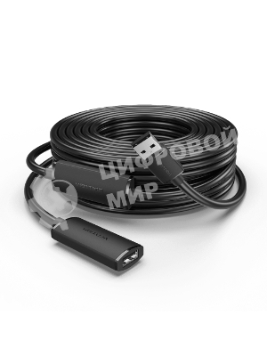 Активный кабель-удлинитель Vention USB 2.0 AM/AF с усилителем - 15м Черный