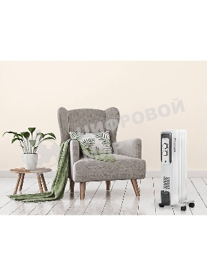 Обогреватель масляный Ballu CUBE BOH/CB-05W (5 секций), белый, 1000 Вт, 15 м2, механический термостат