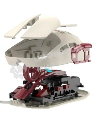 Мышь беспроводная/проводная A4Tech Bloody R72 Ultra Duo белый/красный/рисунок, 20000 dpi, USB Type-A/Type-C, радиоканал, кнопки-7