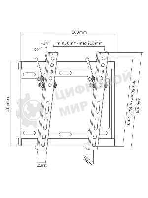 Кронштейн ЖК наклонный 17-43