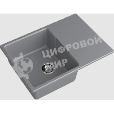 Мойка GranFest Urban 668L темно-серый 1-чаша+крыло 680x490мм, монтаж: врезной, материал: кварц