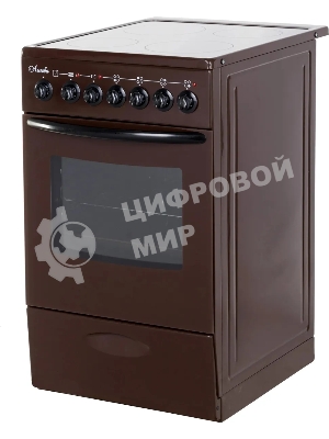 Плита электрическая Лысьва EF4006MK00 коричневый, конфорок 4 электрических, духовка 57 л, 50 см x 84 см x 60 см (без крышки)