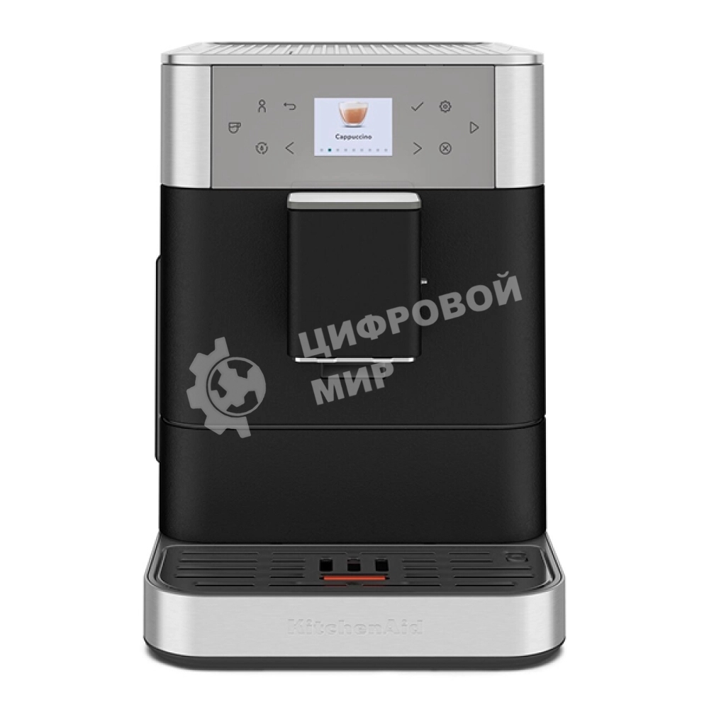 Автоматическая эспрессо-машина KitchenAid 5KES8556EBK, 2.2 л, одновременное приготовление двух чашек, 5 уровней крепости кофе, автоматическая очистка, автоматическая декальцинация, цветной дисплей, сенсорное управление, 15 рецептов, автоматическое вспенивание молока, цвет черный