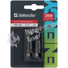 Аккумуляторная батарея Defender HR6-2BL 2100 mAh АА, Ni-MH, блистер, 2 шт.