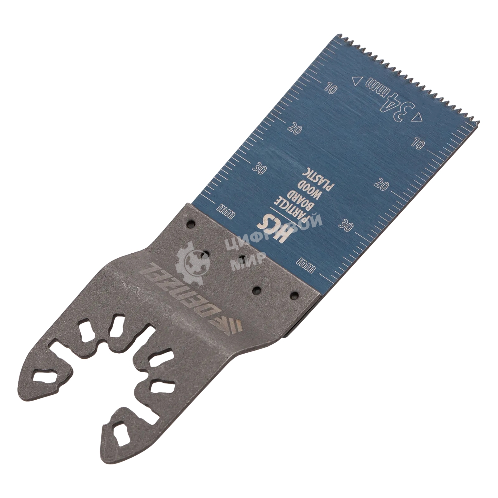 Насадка для МФИ Denzel режущая пазовая прямая, HCS, по дереву, 34 х 1,4 мм, мелкий зуб