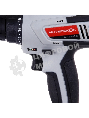 Дрель-шуруповерт ИНТЕРСКОЛ ДА-10/18ЭР 35 ПРОМО, 18 В, 2 Ач, 35 Нм, щеточный