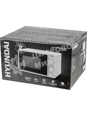Микроволновая печь Hyundai HYM-M2003 белый, 20 л, 700 Вт, переключатели - поворотный механизм
