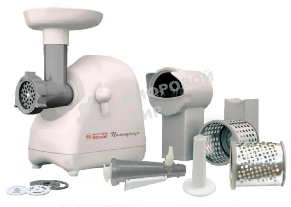 Мясорубка электрическая Белвар КЭМ-П2У 302-09 белый, 1500 Вт, 0.4 кг/мин, реверс, насадки - 6