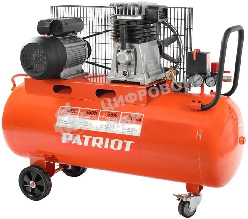 Компрессор поршневой Patriot PTR 100-440I масляный 440л/мин 100л 2200Вт оранжевый