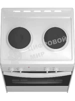 Плита электрическая Darina S EM 521 404 W белый/черный, конфорок 2 шт, духовка 45 л, 50 см x 85 см x 41 см