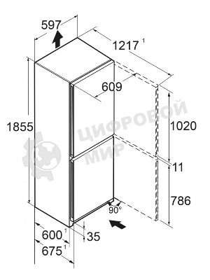 Холодильник Liebherr CNBDB 5223-22 001 черная нержавеющая сталь двухкамерный 225/94л морозилка снизу, No Frost