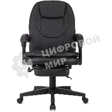 Кресло Бюрократ CH-868N-BF черный, экокожа, подставка для ног