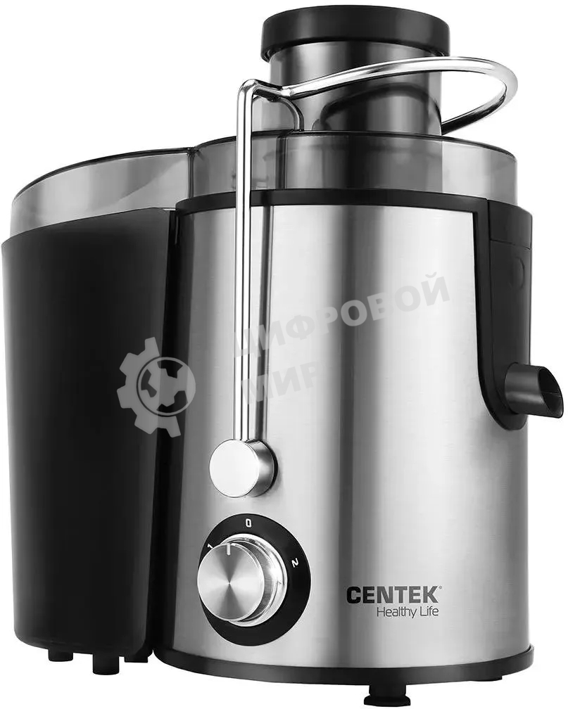 Соковыжималка Centek CT-1209 стальной/чёрный, центробежная, 600 Вт, 500 мл, механическое