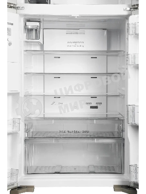 Холодильник Hitachi R-W660PUC7X GC шампань стекло двухкамерный 396/144л морозилка сверху, No Frost, Side by Side