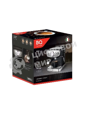 Кофеварка рожковая BQ CM1006 красный-стальной, исп. кофе - молотый, 1,5 л, 850 Вт, 15 бар