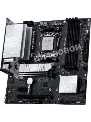 Материнская плата MSI PRO B850M-A WIFI, AM5, AMD B850, 4xDDR5, 4xSATA, 2xM.2, 1xPCIe 5.0 x16, 1xPCIe 4.0 x4, 1xPCIe 3.0 x1, 1xHDMI (v2.1), 1xDP (v1.4), 1x5Gb LAN, Wi-Fi 7, Bluetooth 5.4, 2xUSB-C 10Gbps, 3xUSB-A 10Gbps, 3xUSB-A 5Gbps, 2x3.5 мм, 7.1, mATX