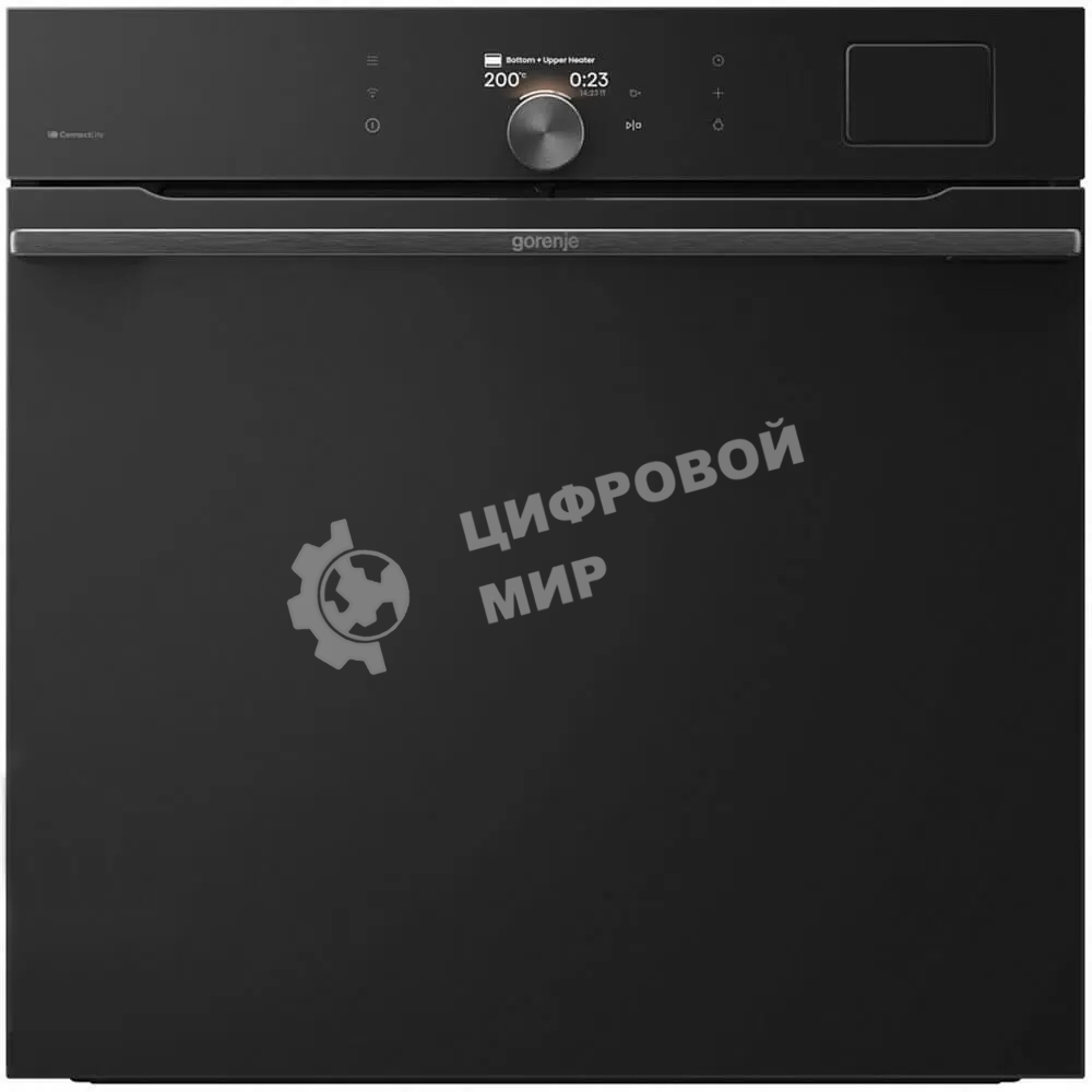 Духовой шкаф Gorenje BSA6138B, 77 л, макс. температура 300 градусов, комбинированное управление, TFT-дисплей, SteamAssist PRO, Wi-Fi, динамическая система охлаждения, быстрый нагрев, энергоэффективность А+, черный