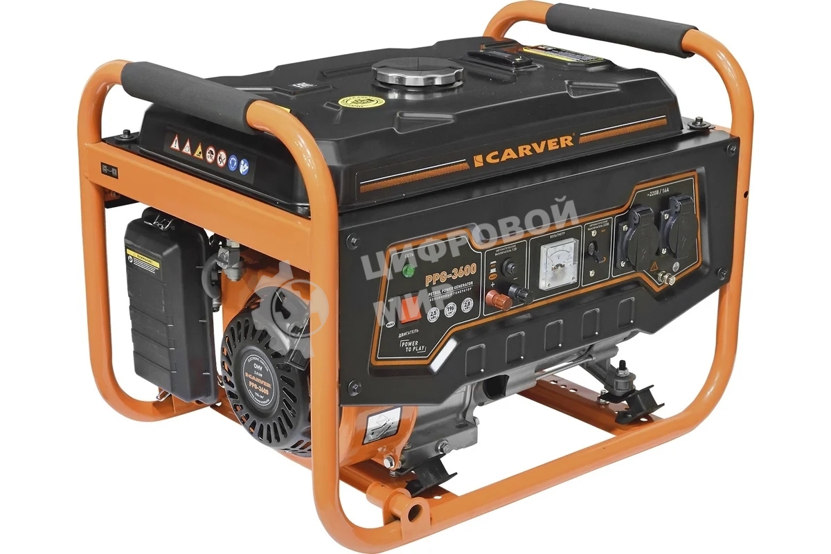 Электрогенератор бензиновый Carver PPG-3600, 2.8 кВт, 67 дБ, 40 кг